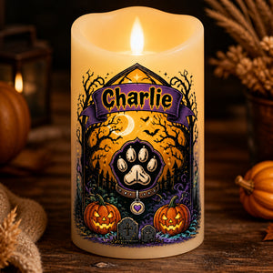 Spooky Pet Name Halloween LED Flameless Candle - Personalized Custom Led Flameless Candle 504b87ca-4763-48c3-a285-5d7cb5236c82.jpg
