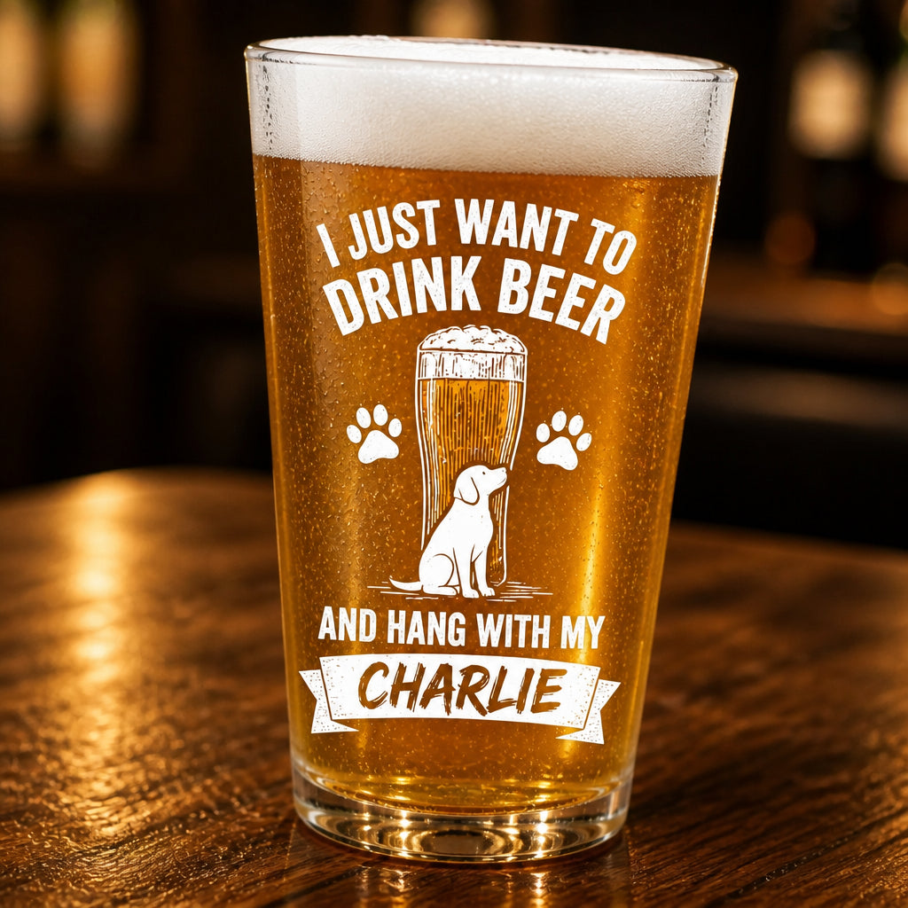Drink Beer And Hang With My Dog - Personalized Beer Glass - Personalized Beer Glass 504f2929-3f1a-4036-92e6-251b83f650de.jpg