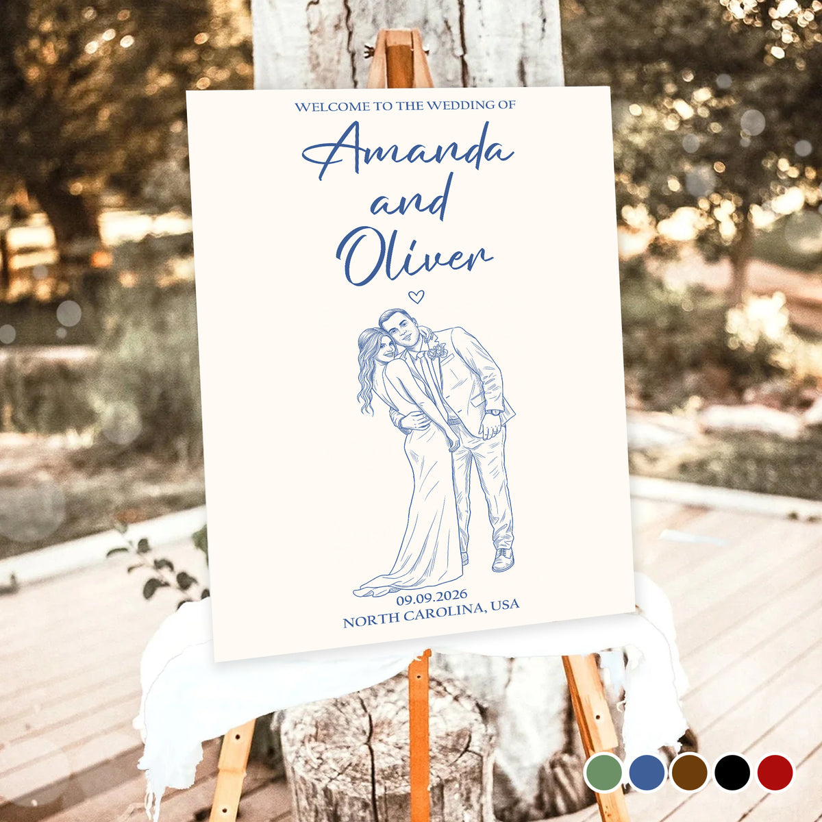 Welcome to Our Wedding Sign Sketch Line Art - Custom Name and Date Wedding Welcome Sign 505e235e-0f9e-4535-ac6b-3c688aa953bc-Banner-3.jpg