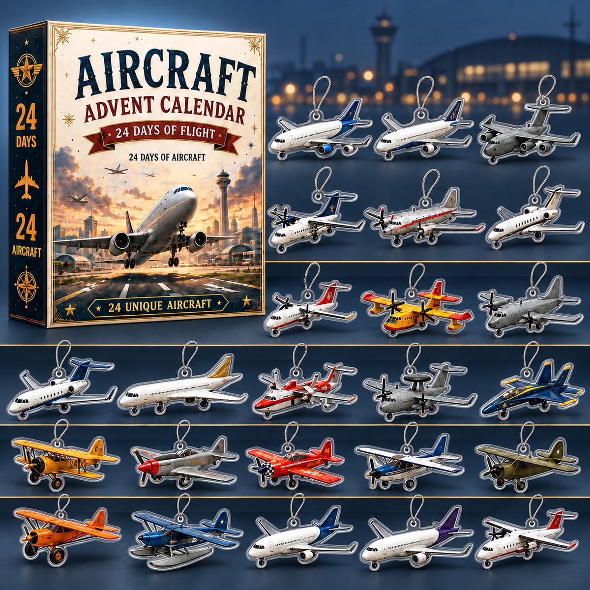 Aircraft Advent Calendar 2026 | 24 Days- 2D Acrylic Advent Calendar of Flight with Unique Miniature Airplanes, Jets & Aviation Collectibles. Birthday Gift 505ecf31-88a5-4d2f-afaa-9900b97064c4-L-ch-advent-m-y-bay-n-n-xanh-navy.png