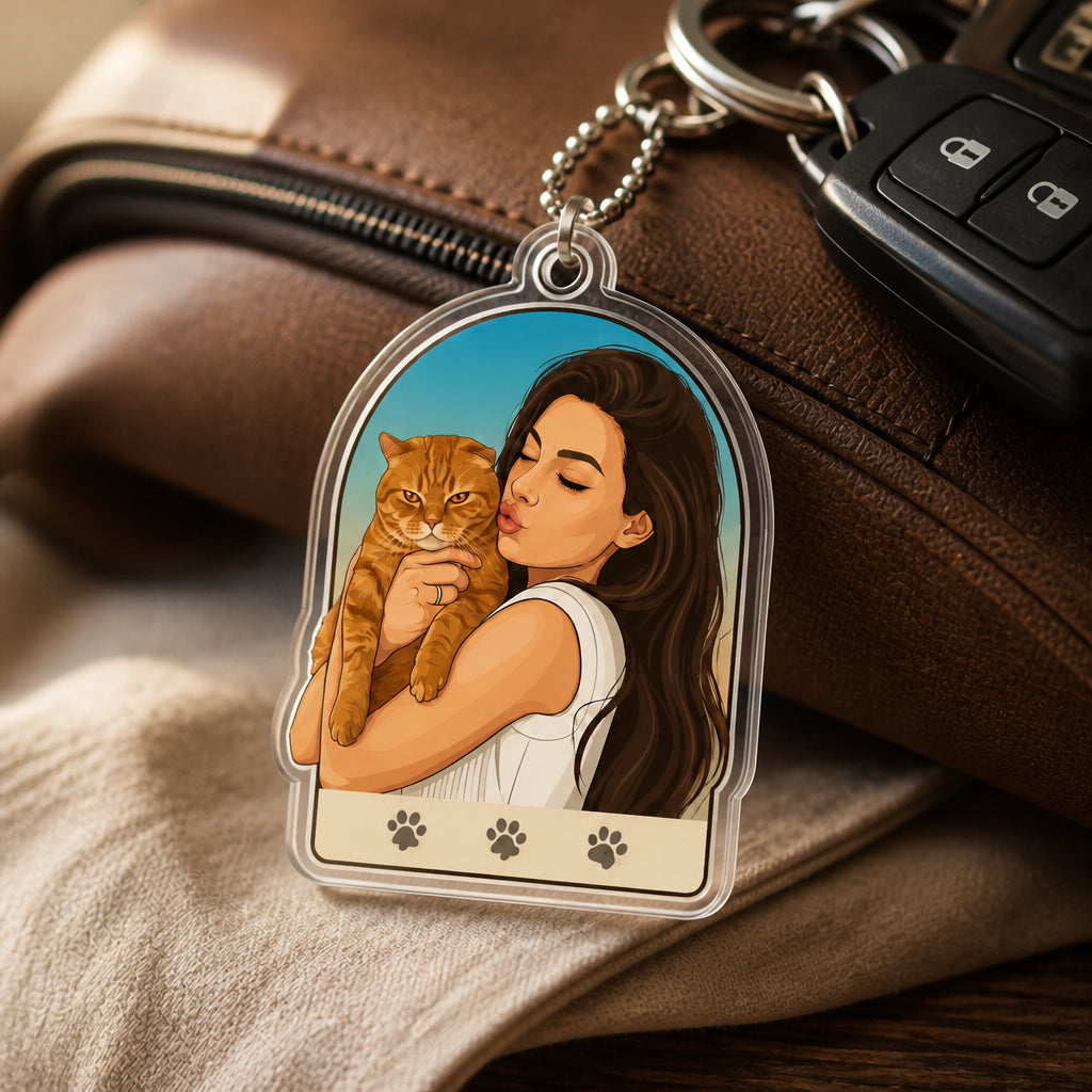 Custom Pet Portrait Acrylic Keychain – Illustrated From Your Photo - Personalized Acrylic Keychain 5065f726-f721-4a09-aafc-91e1bddeaf8b.jpg