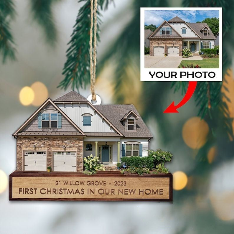 First Christmas Ornament, New House Ornament, Custom House Photo Ornament, Christmas 2024 Ornament, New Home Christmas Decor, New Home Gift