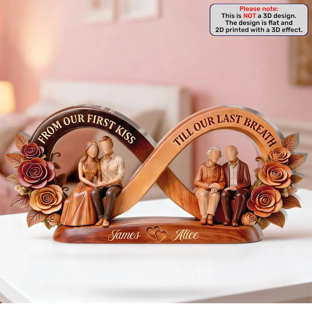 From Our First Kiss Till Our Last Breath - Personalized Custom Shaped Acrylic Plaque