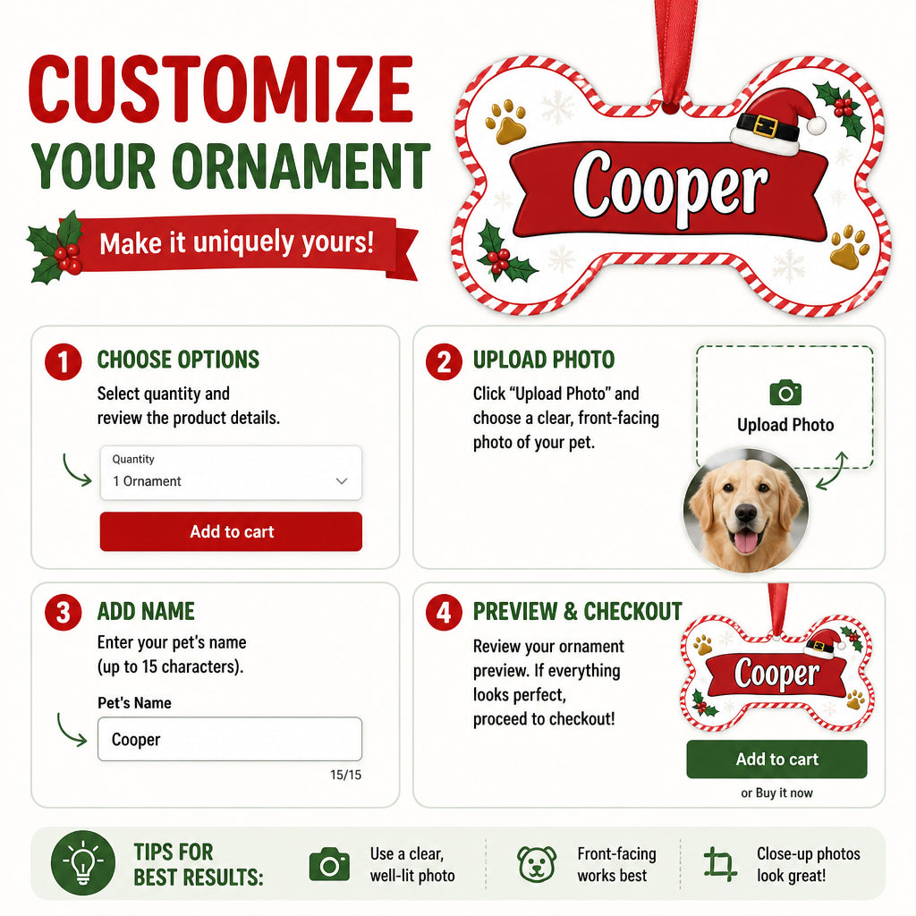 Personalized Dog Bone Christmas Ornament – Santa Hat & Paw Prints - Personalized Shape Ornament 50aa8a07-577e-4754-8ae8-2d54cb9bf095.jpg