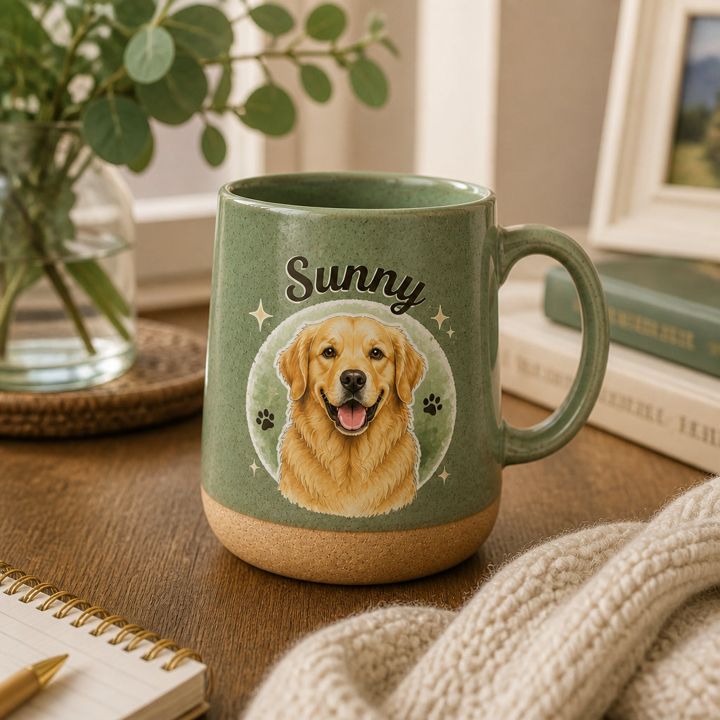 Custom Pet Portrait Pottery Mug – Hand-Drawn Photo-to-Art with Name - Personalized Pottery Mug 50b12652-d05d-42a8-81fc-36a0a11ecfa4.jpg