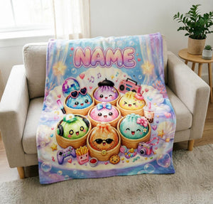 Personalized Squishy Dumpling Blanket, Kawaii Bao Fleece Throw, Custom Name Gamer Snack Blanket 50c7a320-e22e-486a-9487-1d911b0f0389-1.jpg