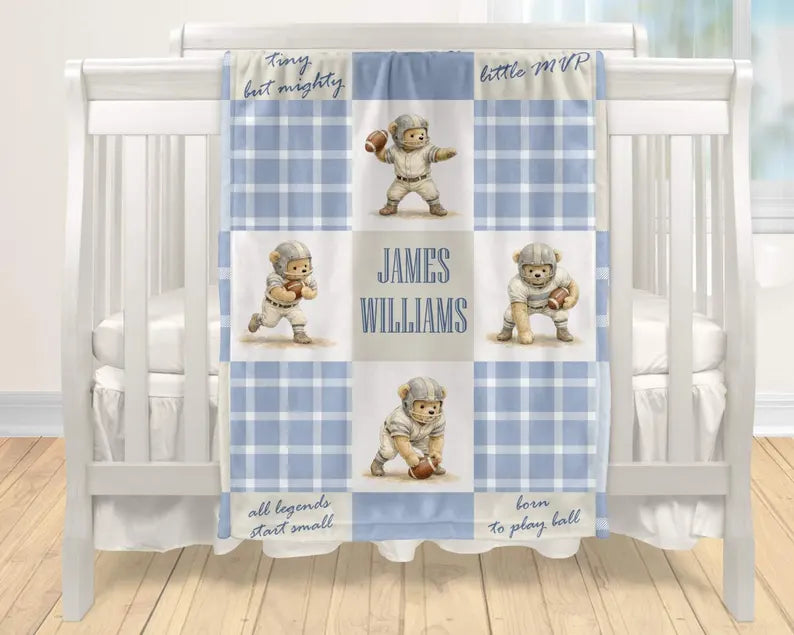 Personalized Football Baby Blanket, Teddy Bear Sports Nursery Decor, Soft Baby Boy Name Blanket, Custom Newborn Boy Gift, Football Nursery 50cfe1d2-7996-4cc2-9342-cbe6208ca85d-fhgrt-1-.webp