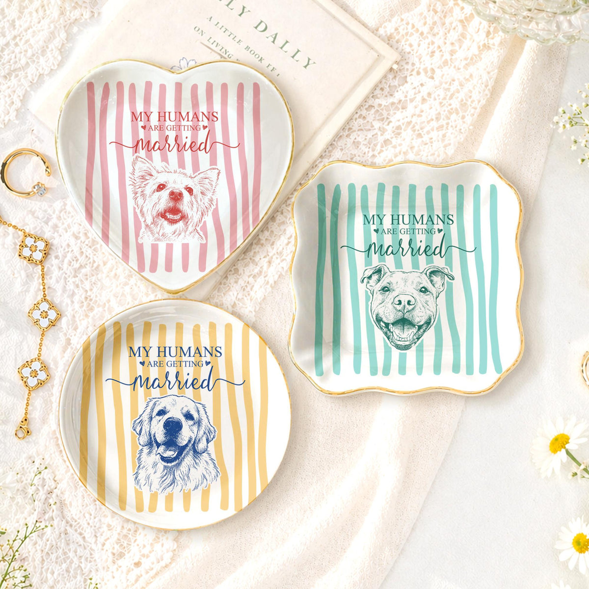 Custom Stripe Pet Wedding Ring Dish: Personalized Dog and Cat Portrait From Photo, My Humans are Getting Married, Engagement Gifts 50eba91c-a13c-4ecf-a0df-829944412d39-6.jpg