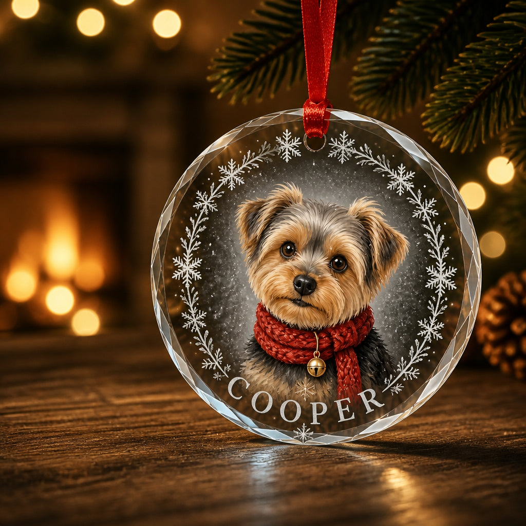 Custom Pet Portrait Crystal Ornament – Snowflake Ring Edition - Personalized Crystal Ornament 50ec45ba-25f7-4cee-9e6d-98c0f33470fd.jpg