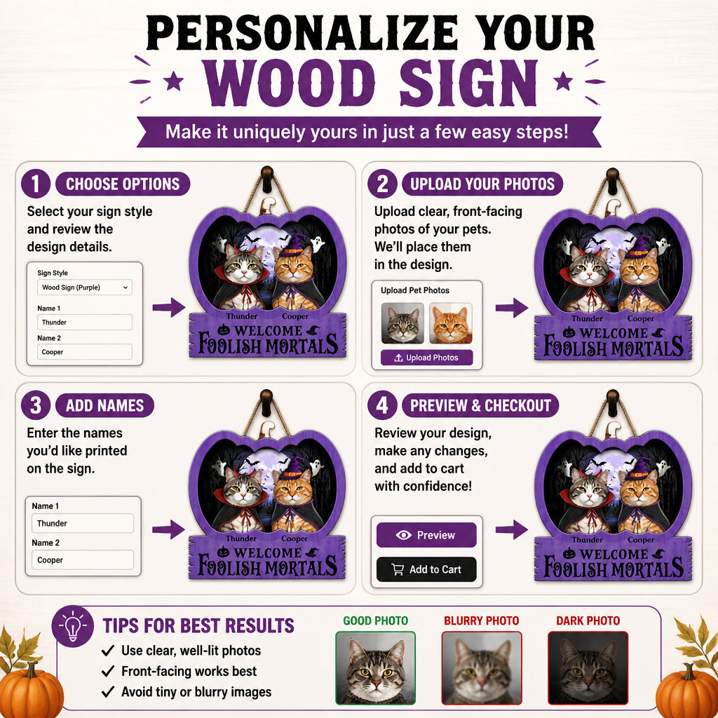 Halloween Cat Portrait Wood Sign — Welcome Foolish Mortals - Personalized Wood Sign 510651e4-324d-42bd-a838-4719068966fc.jpg