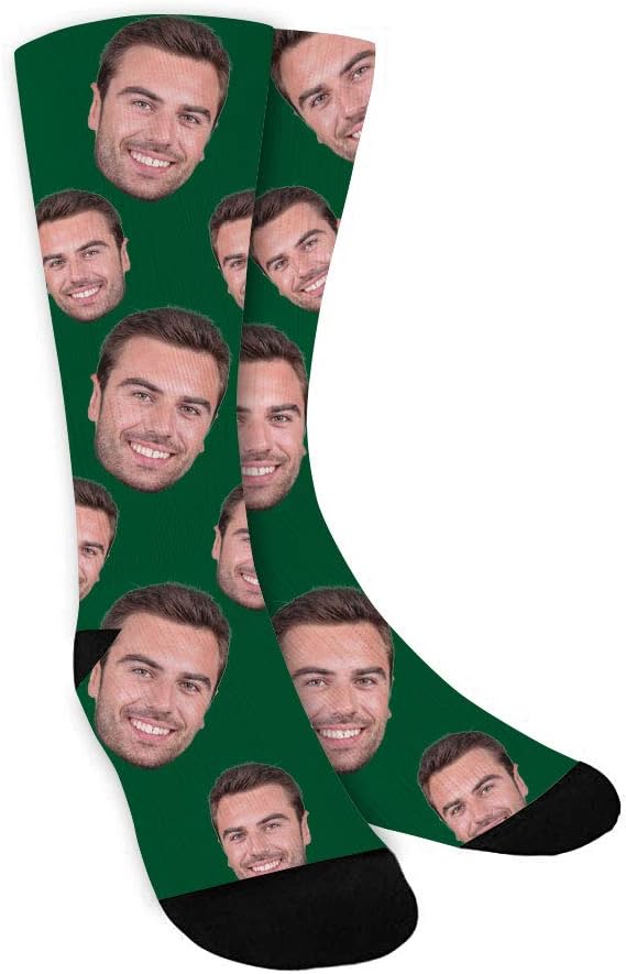 Custom Face Socks with Picture, Personalized Socks with Photo Customized Unisex Funny Crew Sock Gifts for Men Women