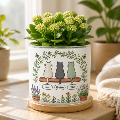 Personalized Cat Names Planter – Botanical Line Art - Personalized Mini Glass Plant Pot 510e695b-4c20-4165-b8f3-3d6a49c54460.png