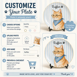 Custom Pet Portrait Ceramic Plate – Watercolor Cameo with Name - Personalized Personalized Ceramic Plate 5119a29c-c62e-477d-b8bb-a835de1ed24f.jpg