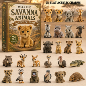 Savanna Animals Life Advent Calendar 2026 - 24-Day Festive Countdown, Acrylic Charms Blind Box - Gift For Animal Lovers 511dfdce-3d8c-4d1a-a5fd-68dcde879d12-savanna-text.png