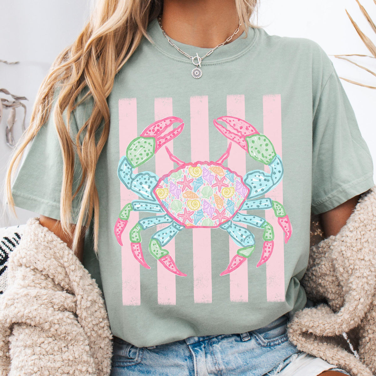 Comfort Colors Crab Shirt - Preppy Crab Graphic T-shirt - Boho Summer Beach Shirt - Retro Print Nautical Image TShirt 51236c93-95eb-4aec-87e9-c0c411e7c8a0-10.jpg