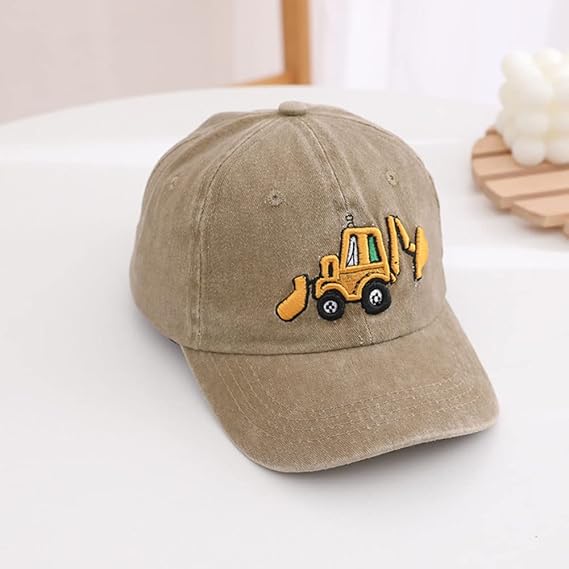 Cute Embroidery Excavator Kids Baseball Cap Adjustable Cotton Washed Vintage Cowboy Hat for Boys Girls 512CRJSkPnL._AC_SX569.jpg