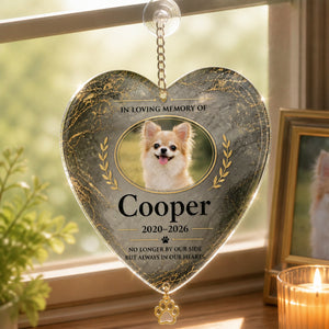 Pet Memorial Heart Stone – Photo, Name & Years (Granite Laurel) - Personalized 1 Layered Suncatcher with Charm 51369cb1-b3aa-4820-b0b0-4a4f9d17ed1c.jpg