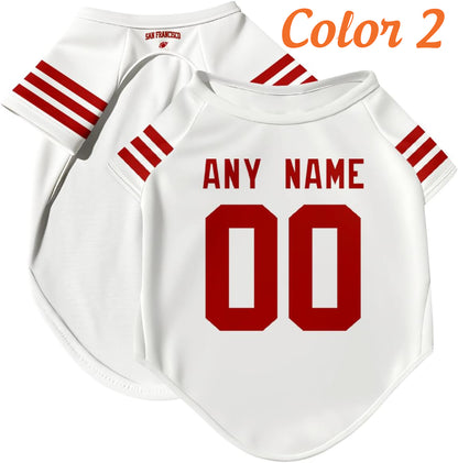 San Francisco Dog T-Shirt Jersey Style Pet Clothes Custom Name and Number Gifts