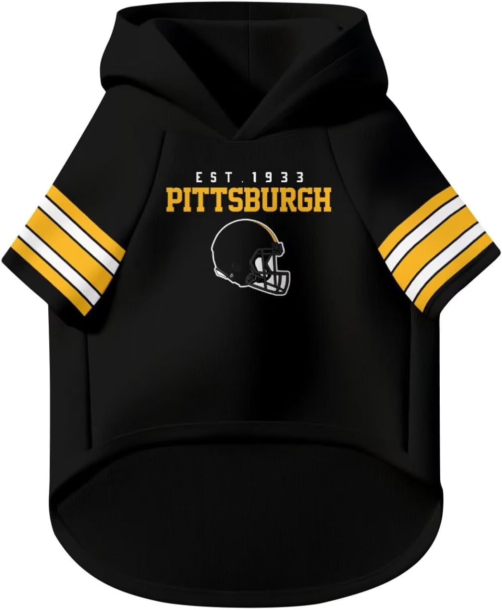 Pittsburgh Dog Hoodie T-Shirt Pet Clothes Jersey Custom Name and Number Gifts