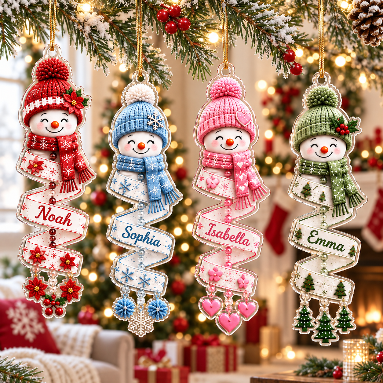 Custom Christmas Snowman Spiral Ornament 2026, Custom Name Snowman Acrylic Ornament, Christmas Tree Decor, Santa Snowman, Christmas Keepsake 516dc2d7-1597-4409-870a-355a4c064b75-banner-1.png