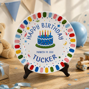 Personalized Birthday Plate, Happy Birthday Ceramic Plate, Colorful Birthday Cake Plate, Custom Birthday Gift, Kids Party Decor 517342dd-cf26-4ebe-a252-dc33b4989632-5.jpg