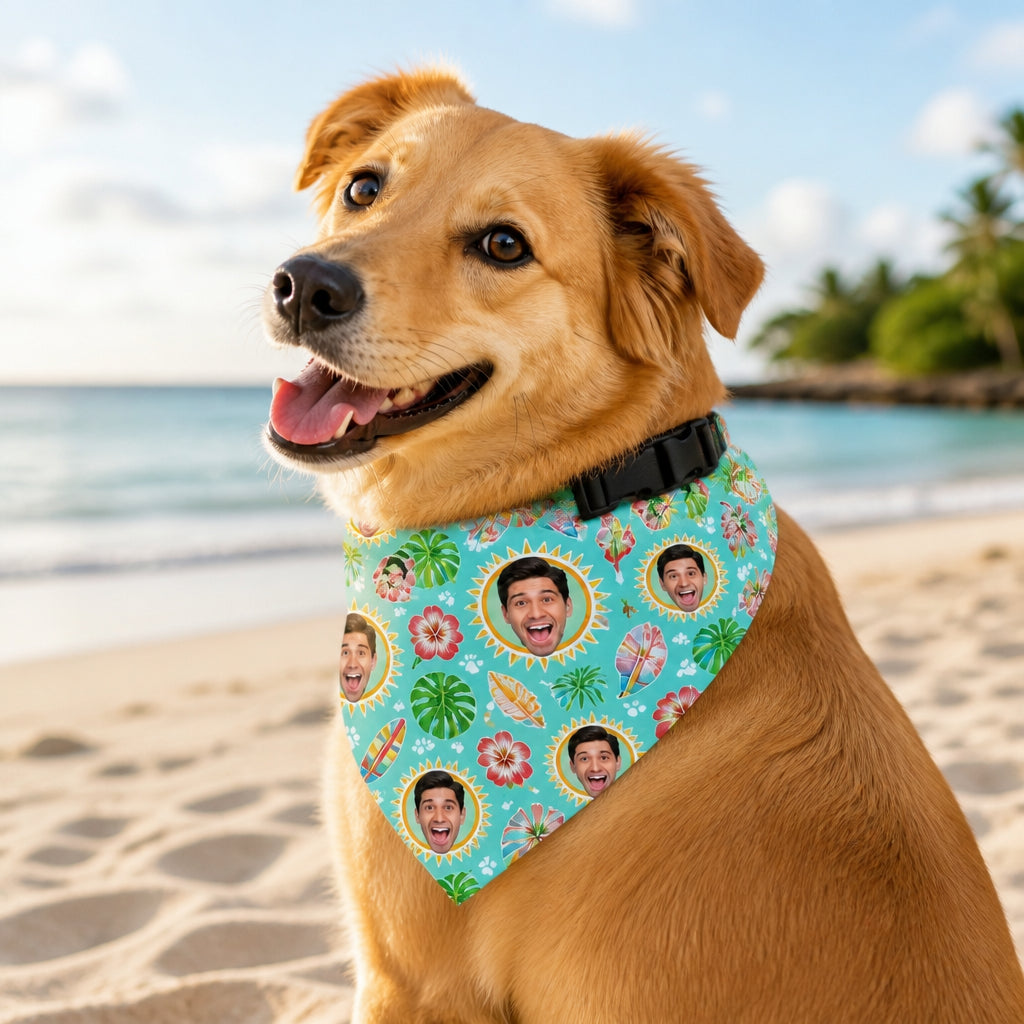 Custom Face Tropical Pet Bandana Collar - Personalized Pet Bandana Collar With Adjustable Buckle 518af618-cf9d-4773-a098-3f8ba7e693d7.jpg