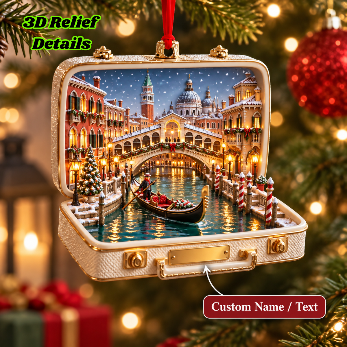 Christmas in Venice Personalized 3D Ornament – Custom Name Italy Travel Keepsake for Venice Lovers & Travelers 518b0cb7-86fe-41ac-a6d9-a00d557d86bd-mockup-annotated-1789442536767.png