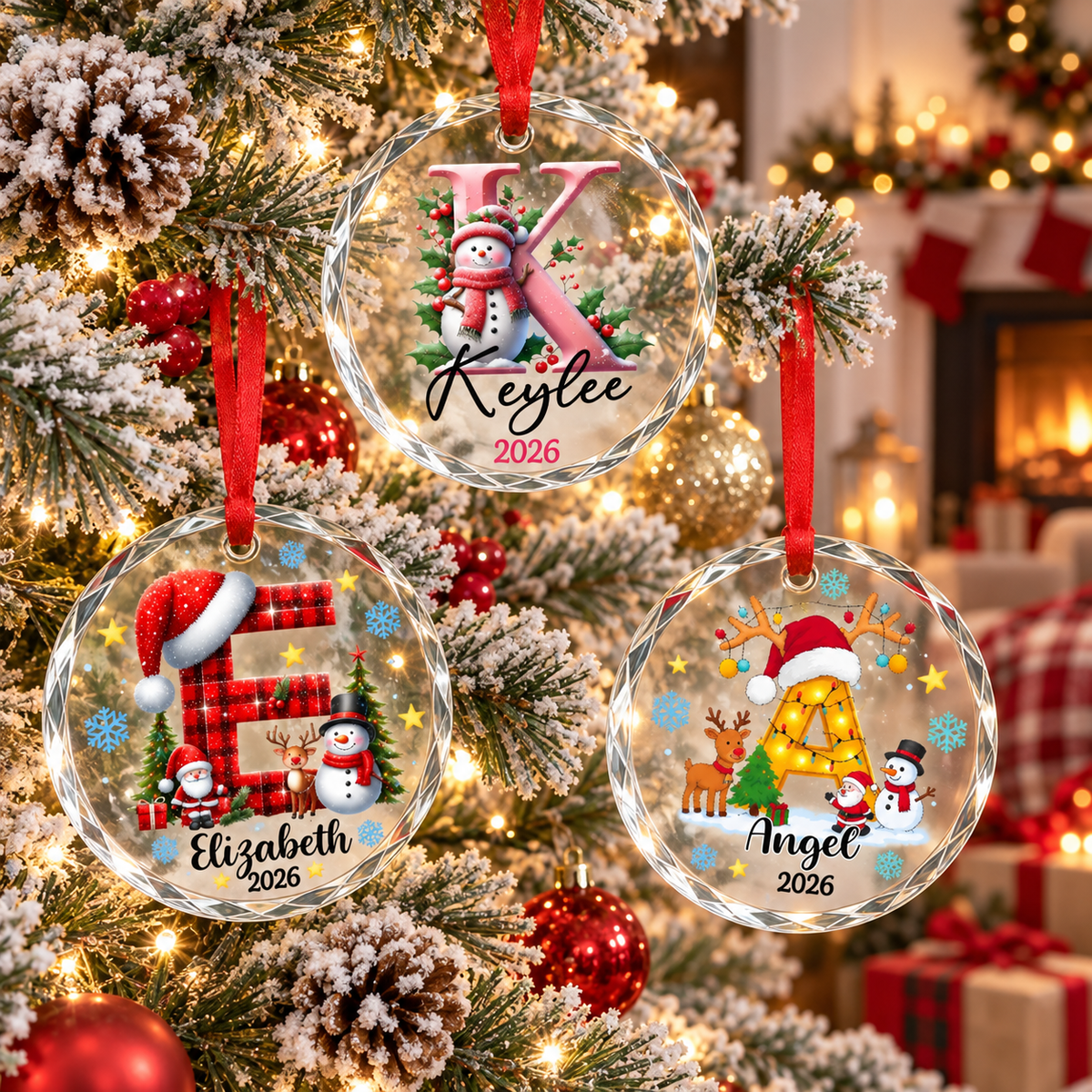 Personalized Kids Initial Snowman Ornament 2026 - Custom Name Glass Christmas Tree Keepsake, Holiday Gift for Family & Kids 518f5736-11db-400b-b3c5-082461eb5c84-banner-1.png