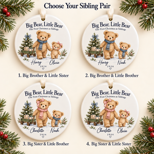 Personalized First Christmas as Siblings Ornament 2026, Big Bear Little Bear, Custom Names Keepsake, Big Brother Little Sister Gift 5199df63-5791-4dc3-b955-99f9d273a6f8-Sibling-bear-Christmas-ornament-options-1.png