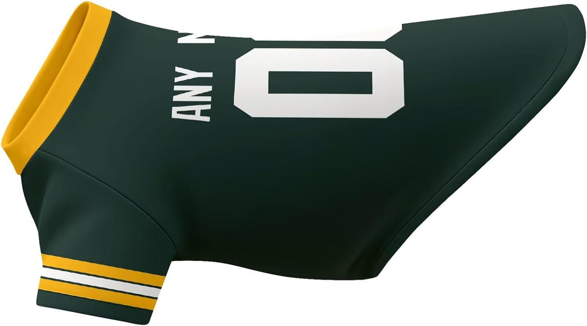 Green Bay Dog T-Shirt Pet Clothes Jersey for Dogs Custom Name and Number Gifts Gift For Your Dog