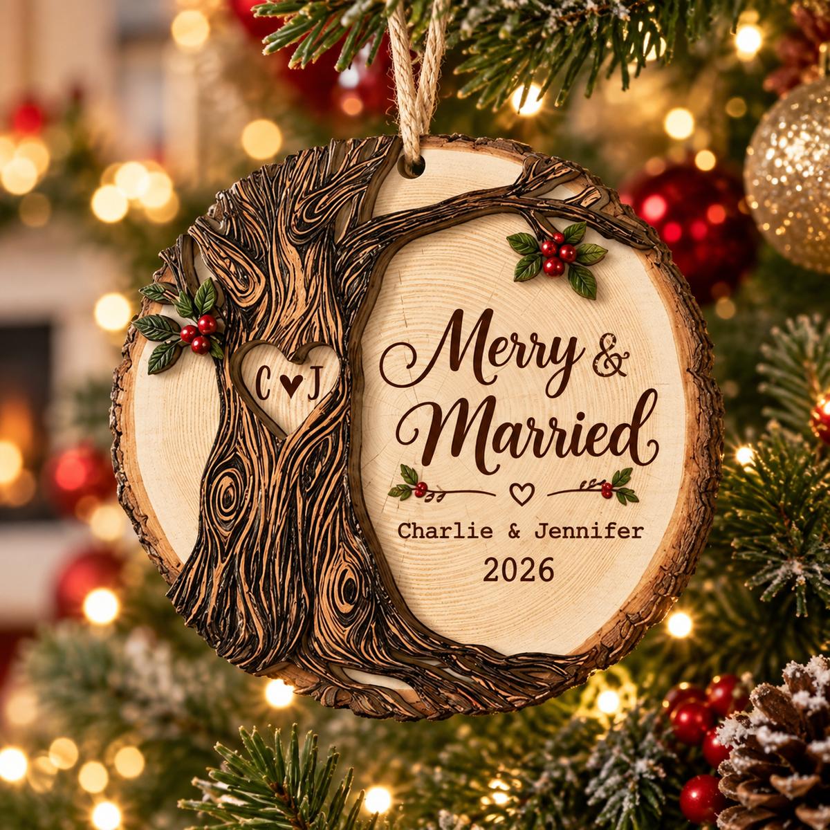 Personalized Merry & Married Christmas Ornament 2026 – Custom Couple Names & Initials Wooden Wedding Ornament, Newlywed Christmas Gift 519fbd93-9e2a-40df-87ed-8422253d202b-Merry-Married-Wooden-Christmas-Ornament-Image-Sep-18-2026-02_45_59-PM.png