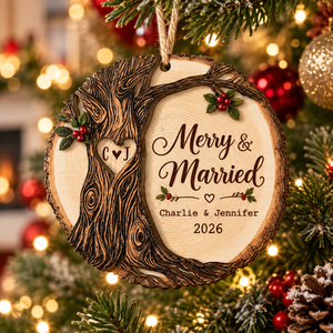 Personalized Merry & Married Christmas Ornament 2026 – Custom Couple Names & Initials Wooden Wedding Ornament, Newlywed Christmas Gift 519fbd93-9e2a-40df-87ed-8422253d202b-Merry-Married-Wooden-Christmas-Ornament-Image-Sep-18-2026-02_45_59-PM.png