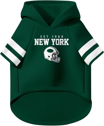New York J Dog Hoodie Pet Clothes Jersey Custom Name and Number Gifts