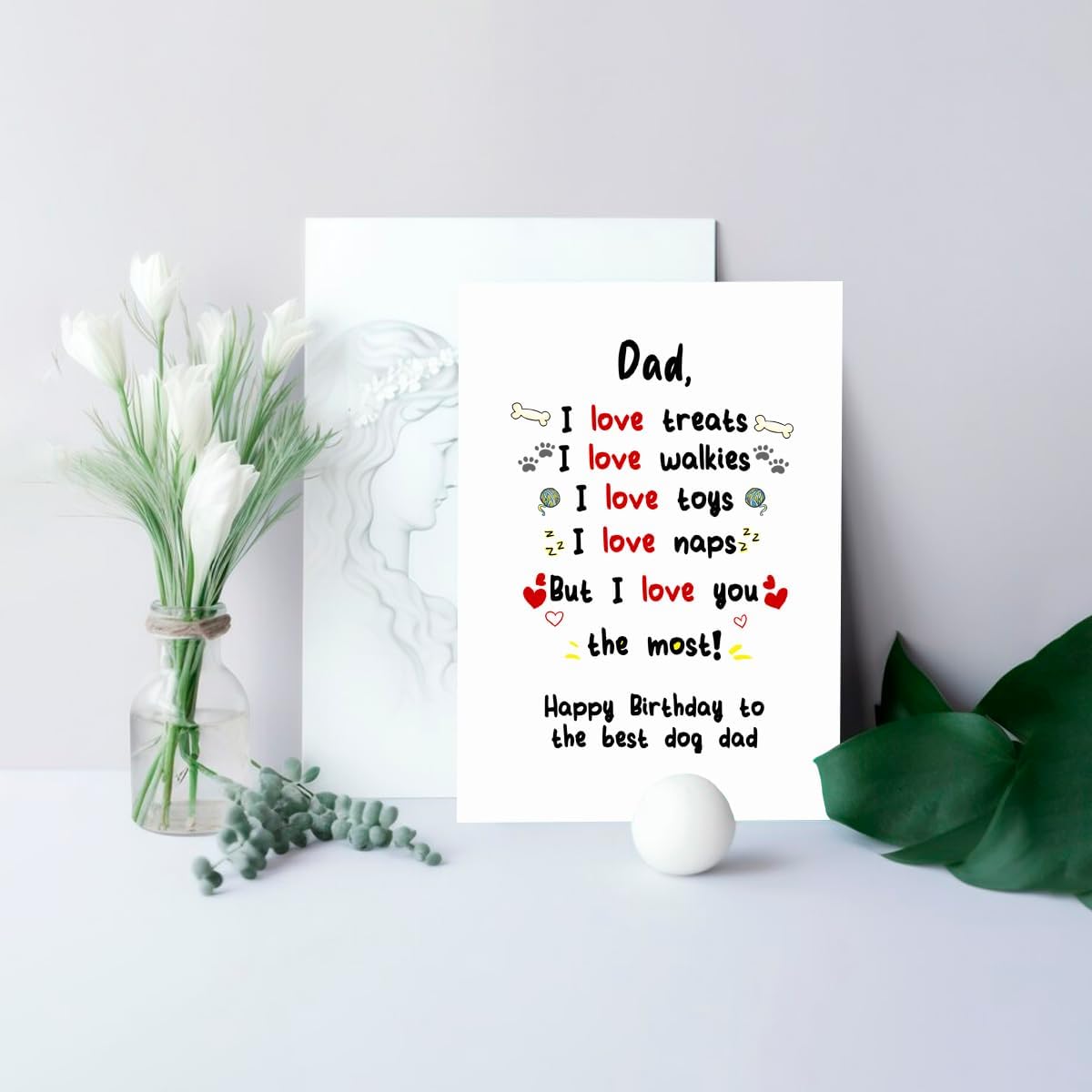 Cute Dog Dad Birthday Card, Funny Birthday Card Gift from Dog, Dog Dad Gift Card, Happy Daddy Birthday Card From Dog Pet Puppy, Dog Lover Dad Birthday Card from Son Daughter