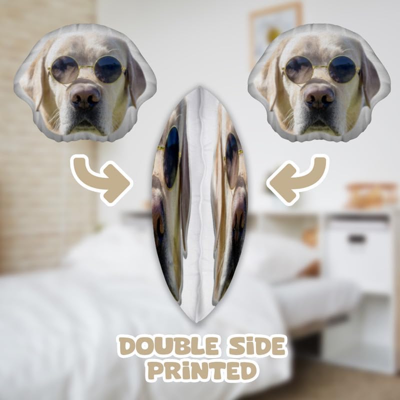 Custom Pet Pillow with Photo - Personalized Dog Cat Shaped Pillow - Personlized Pet Memorial Gifts for Loss of Dog - Bereavement Gift for Dog Lover - Dog Dad