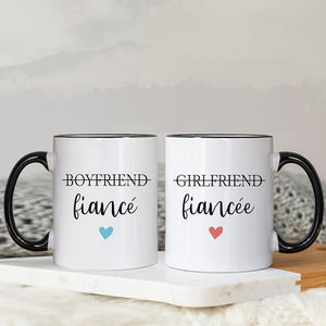 Boyfriend and Girlfriend Coffee Mug Gift Set,Fiance and Fiancee Couple Mug,Engagement Gifts for Couples Newly Engaged Him Her His Hers Mr Mrs Bride Groom Bridal Shower, Fianc Gifts for Women