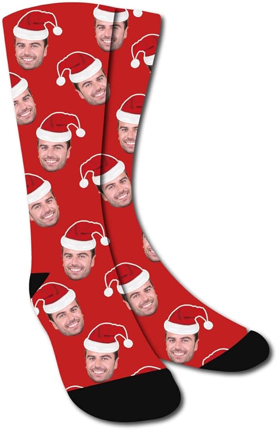 Funny Christmas Socks,Novelty Custom Face Socks,Personalized Socks With Picture Xmas Holiday Socks Funny Gifts