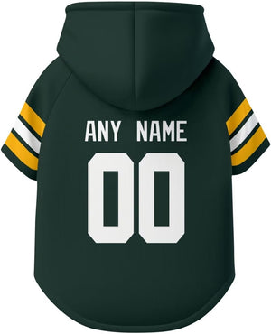 Green Bay Dog Hoodie T-Shirt Pet Clothes Jersey Custom Name and Number Gifts