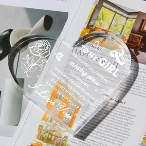 Gifts for Girlfriend, Birthday Anniversary Cute Presents, I love you Romantic Acrylic Heart Paperweights, Valentine's Day Gift for Her