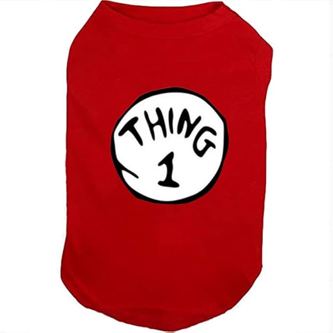 Dog Shirts for Pet Clothes Soft Breathable Puppy Shirts Pop Culture Thing 1 to Thing 9 Printed Pet T-Shirt