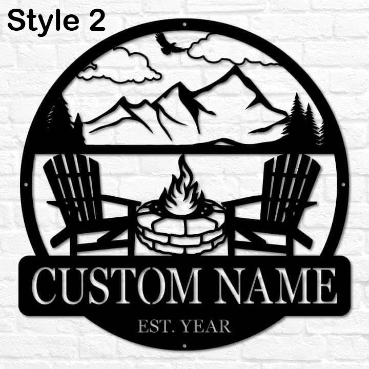 Custom Campfire Sign | Metal Outdoor Sign | Camper Decor | Personalized Camping Gifts | Fire Pit Sign | Outdoor Decor Cabin Sign | Campsite Sign