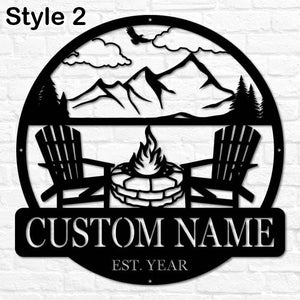 Custom Campfire Sign | Metal Outdoor Sign | Camper Decor | Personalized Camping Gifts | Fire Pit Sign | Outdoor Decor Cabin Sign | Campsite Sign