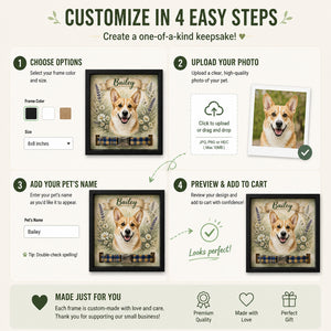 Custom Pet Portrait Flower Frame — Photo-to-Painting with Name - Personalized Picture Frame 51a67d60-0906-4598-8469-06514e2b367f.jpg