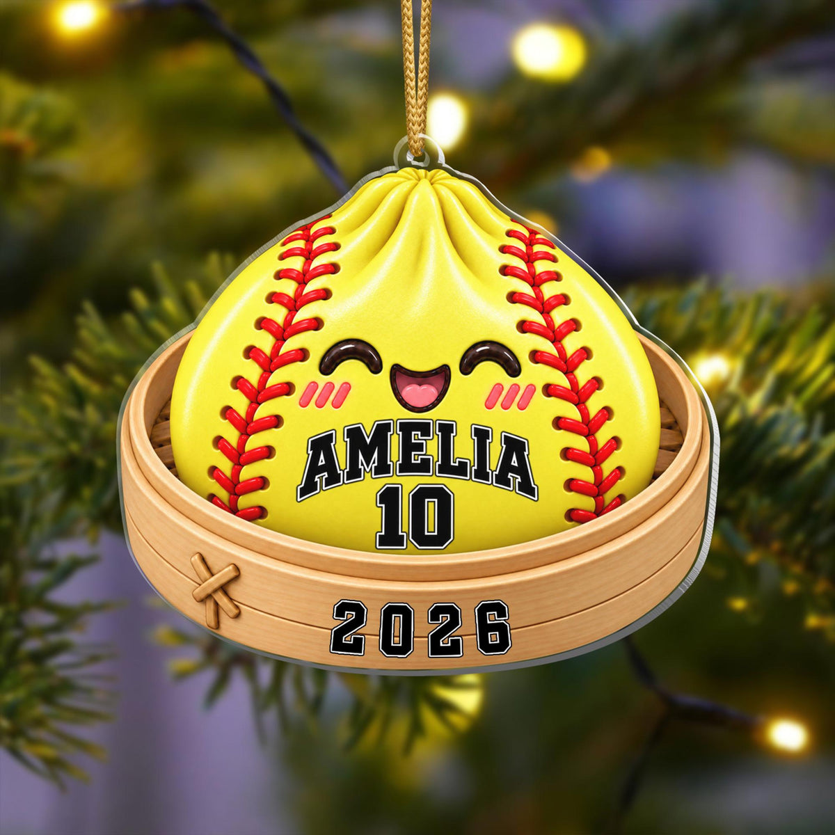 Personalized Softball Dumpling Ornament, Squishy Dumpling Acrylic Ornament, Custom Name Softball Player Christmas Gift 51abd0be-1812-4503-a509-2042a0a22d80-7.jpg