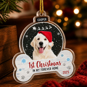 Pet Photo Acrylic Ornament — 1st Christmas In My Forever Home (Name + Year) - Personalized Transparent Acrylic Ornament 51b3a8c4-2a3f-484f-9ec3-dd9c9740f540.jpg