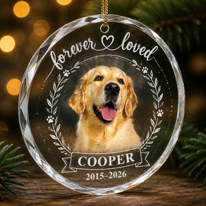 Forever Loved Pet Memorial Photo Crystal Ornament - Personalized Crystal Ornament 51cfa749-f019-47d5-9165-998e9c44804d.jpg