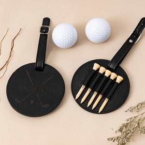 Engraved Leather Golf Bag Tag Gift with Golf Tees, Personalized Golf Tee Holder, Custom Golf Accessories, Groomsmen Gifts, Golf Gift For Men 51ebbd3b-d992-40f2-8e94-0a815453c183-vfdxs-7-.webp