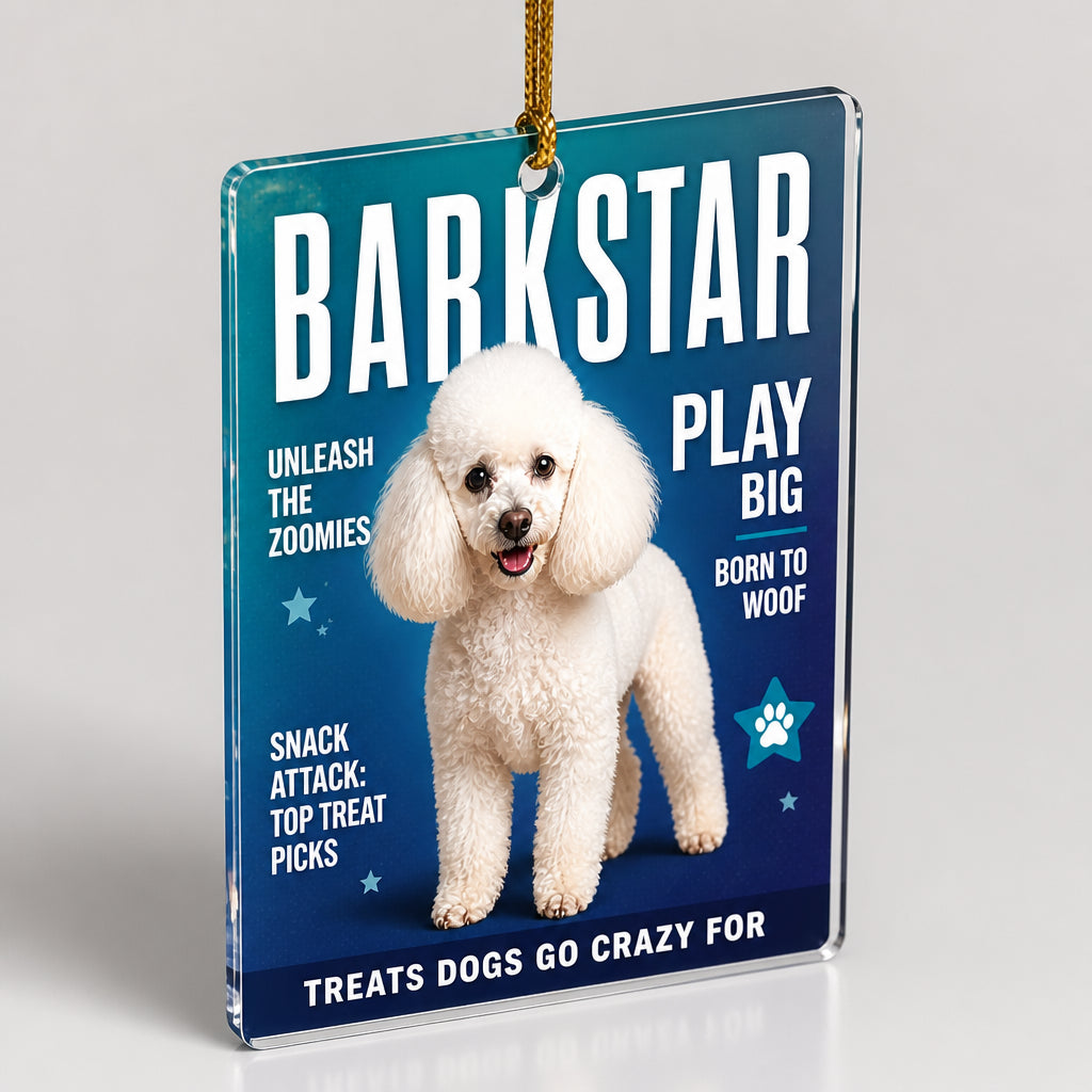 BARKSTAR Dog Magazine Cover Photo Ornament - Personalized Transparent Acrylic Ornament 51efab90-caf9-43e0-b208-386dcc5c43d1.jpg