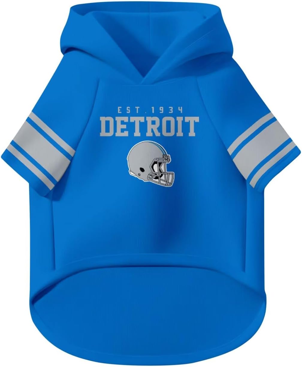 Detroit Dog Hoodie T-Shirt Pet Clothes Jersey Custom Name and Number Gifts