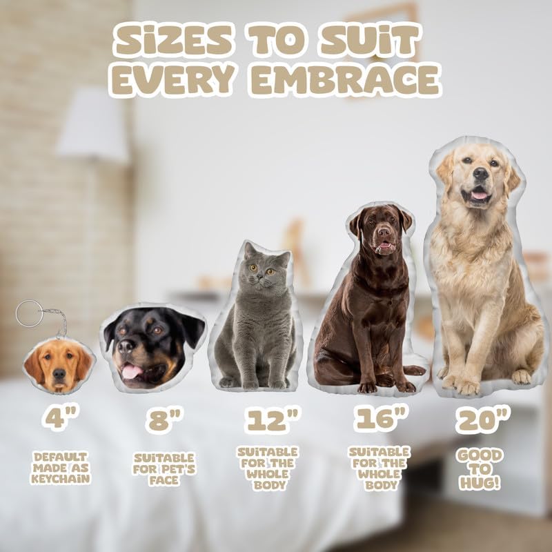 Custom Pet Pillow with Photo - Personalized Dog Cat Shaped Pillow - Personlized Pet Memorial Gifts for Loss of Dog - Bereavement Gift for Dog Lover - Dog Dad